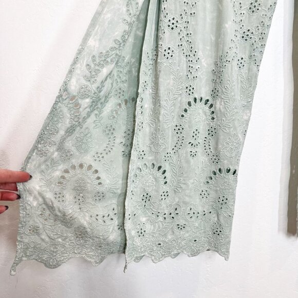 Young Fabulous & Broke Geneva Eyelet split wide leg pants Size XS Embroidered - Picture 6 of 12